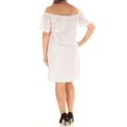thumbnail image 2 of MAISON JULES Womens Pink Striped Short Sleeve Off Shoulder Knee Length Dress  Size: XL, 2 of 2