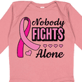 thumbnail image 4 of Inktastic Breast Cancer Awareness Nobody Fights Alone Pink Ribbon Boys or Girls Long Sleeve Baby Bodysuit, 4 of 5