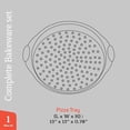 thumbnail image 2 of Nonstick Pizza Pan Set with Silicone Handles, Round Carbon Steel Tray 1 Pack 13-Inch with Perforated Holes, Oven & Dishwasher Safe Gray Marble, 2 of 8