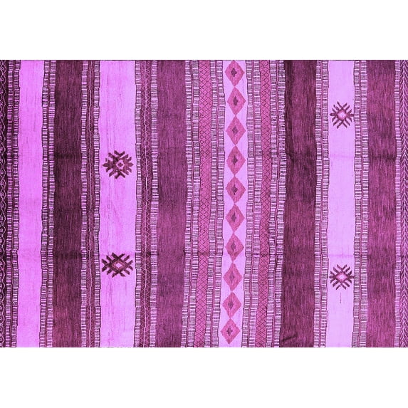 Ahgly Company Indoor Rectangle Southwestern Purple Country Area Rugs, 2' x 4'