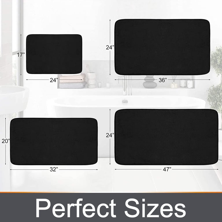 Buganda 16x24 Memory Foam Bath Mat, Black photo 8