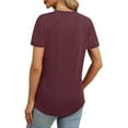 thumbnail image 4 of MOSHU 3 Pack T-Shirts for Women Short Sleeve Summer Womens Tops Casual Curved Hem Shirts Beach Outfits, 4 of 9