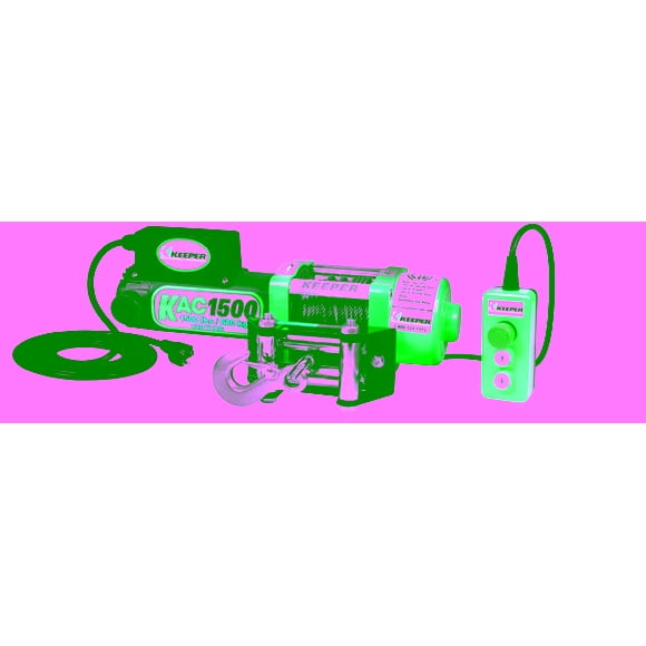 Keeper Corporation Winch KAC15042 110/120 Volt AC Electric; 1500 Pounds Line Pull Capacity; Handheld Remote