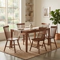 thumbnail image 4 of Dayalane Farmhouse Windsor Dining Chairs Set of 4, Solid Wood Spindle Back Dining Side Chairs, Mid-Century French Country Oak Kitchen Chairs for Dining Room Living Room Kitchen Restaurant, Walnut, 4 of 16