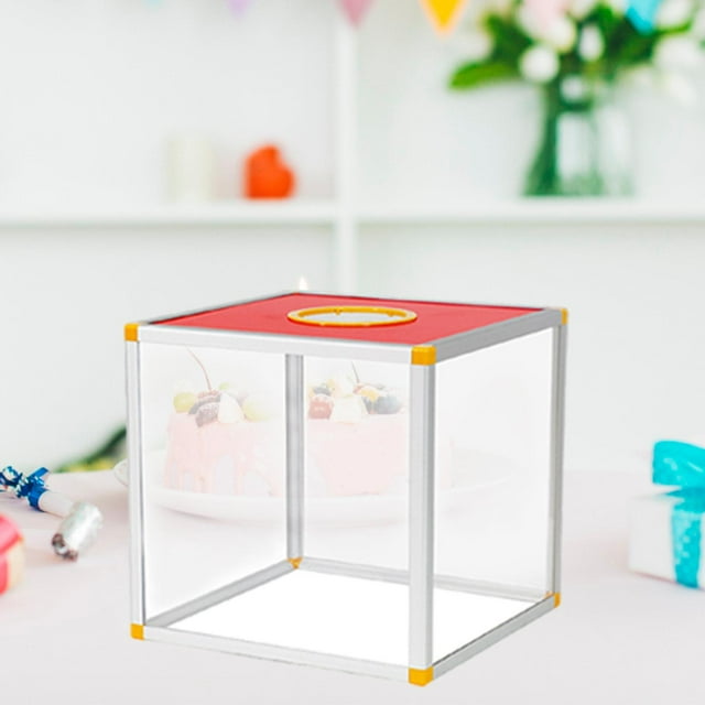 DYNWAVECA Boîte de Tirage Chanceuse Transparente Boîte de Loterie Boîte de Vote Boîte à Commentaires Boîte de Rangement pour Billets Étui de Tirage Boîte Carrée de Jeu de Balle de Tirage pour Voter 30x30x30cm