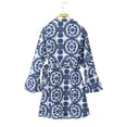 thumbnail image 6 of I AM A FASHION JUNKY Blue Floral Print V Neck Wrapped Knot Long Sleeve Dress, 6 of 8