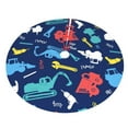 thumbnail image 3 of Kll 48" Christmas Tree Skirt Colorful Excavator Xmas Tree Skirts Mat For New Year Xmas Holiday Party Indoor Outdoor Home Decoration, 3 of 9