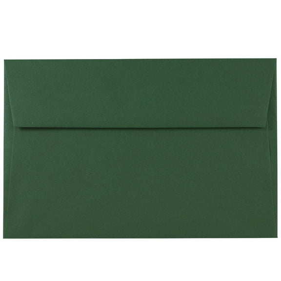 JAM Paper A9 Envelopes, 5 3/4 x 8 3/4, Dark Green, 25/Pack