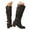 Brown, variant on Women Buckle Knee High Riding Boots Fall Winter Block Heel Motorcycle Knight Long Boot Stylish Low Heel Round Toe Casual Tall Boots