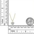 thumbnail image 2 of AVORA 14K Yellow Gold April Birthstone-Created White Sapphire with Simulated Diamond CZ Heart Pendant Necklace with 18" Chain, 2 of 5