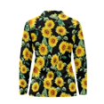 thumbnail image 5 of Jiueut V Neck T-Shirts for Ladies Loose Fit Pullover Sunflower Breathable Activewear with Zip Up Sports Fall Tops Long Sleeves, Size X-Small, 5 of 10