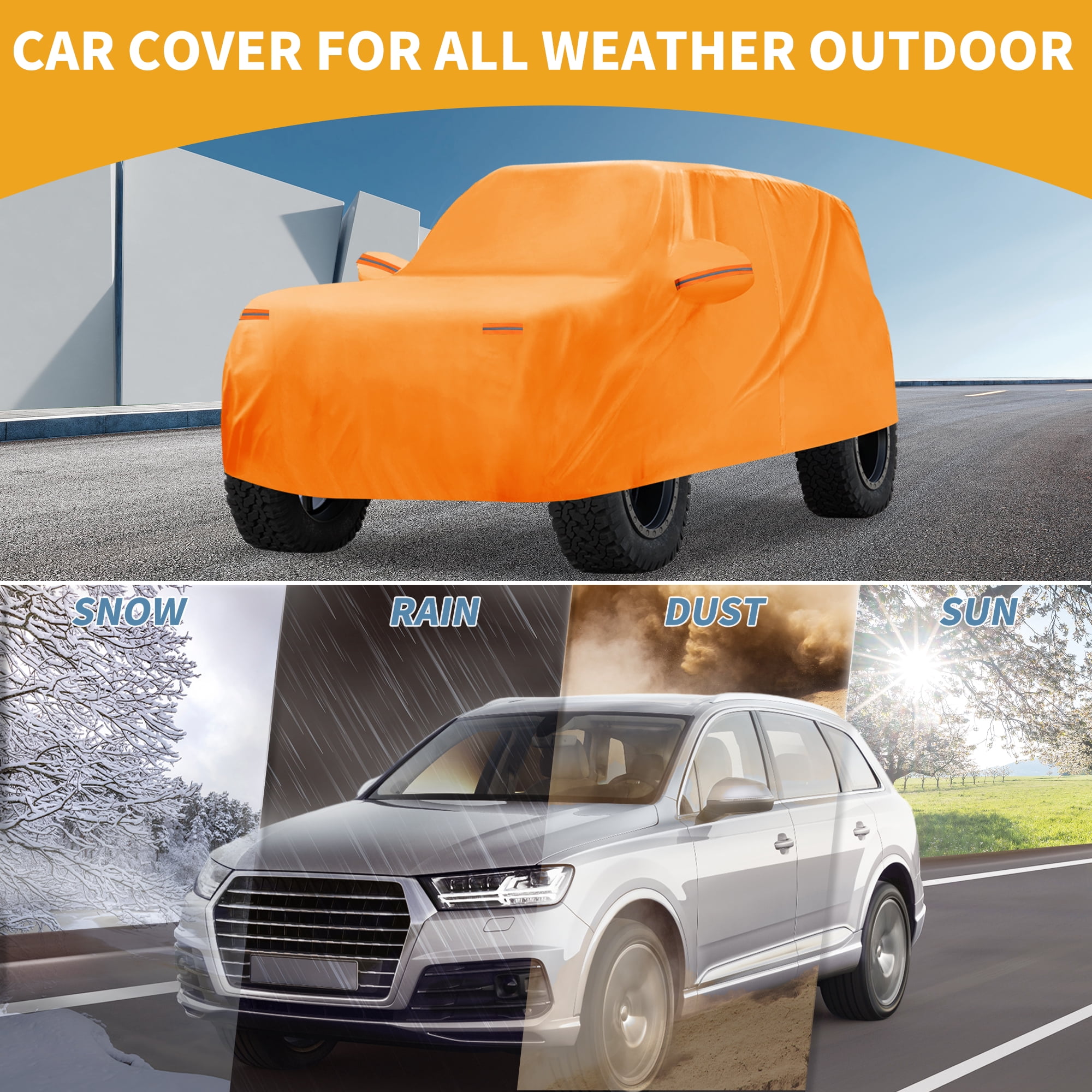 Unique Bargains Car Cover Aluminum Film Left Side Zipper 179.92"x58.27"x66.93"