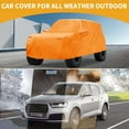 thumbnail image 2 of Unique Bargains Car Cover Waterproof All Weather Automotive Outdoor Anti-UV Sun Rain Protection Full Exterior Cover for Ford Bronco 2DR 210D-PU Orange with Reflective Strip, 2 of 5