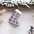 thumbnail image 5 of Cauagu Purple Floral Gingham Check Plaid for Christmas Stockings,1-Pack Large Xmas Stocking Holiday and Farmhouse Stocking Fit for Christmas Holiday Party Decoration(17.7*11 Inch), 5 of 7