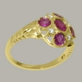 thumbnail image 4 of LBG British Made 10k Yellow Gold Ruby & Cubic Zirconia ring Womens Statement Ring - 33 size options - Size 11.75, 4 of 7