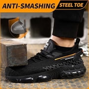 Steel Toe Shoes for Men Lightweight Work Shoes Construction Industrial Work Tennis Shoes Safety Shoes Comfortable Steel Toe Sneakers for Men Women