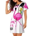 thumbnail image 2 of Balery It'S Flamazing To Be A Pirate Pattern Womens Short Sleeve Sleepshirt Scoopneck Cute Nightdress Comfy Nightgown Loungewear Dress, 2 of 6