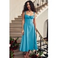thumbnail image 2 of Eternatastic Women's Corset Dress Sleeveless Split Flowy Midi Dress French Style Spaghetti Strap Beach Vacation Dress M Blue, 2 of 5