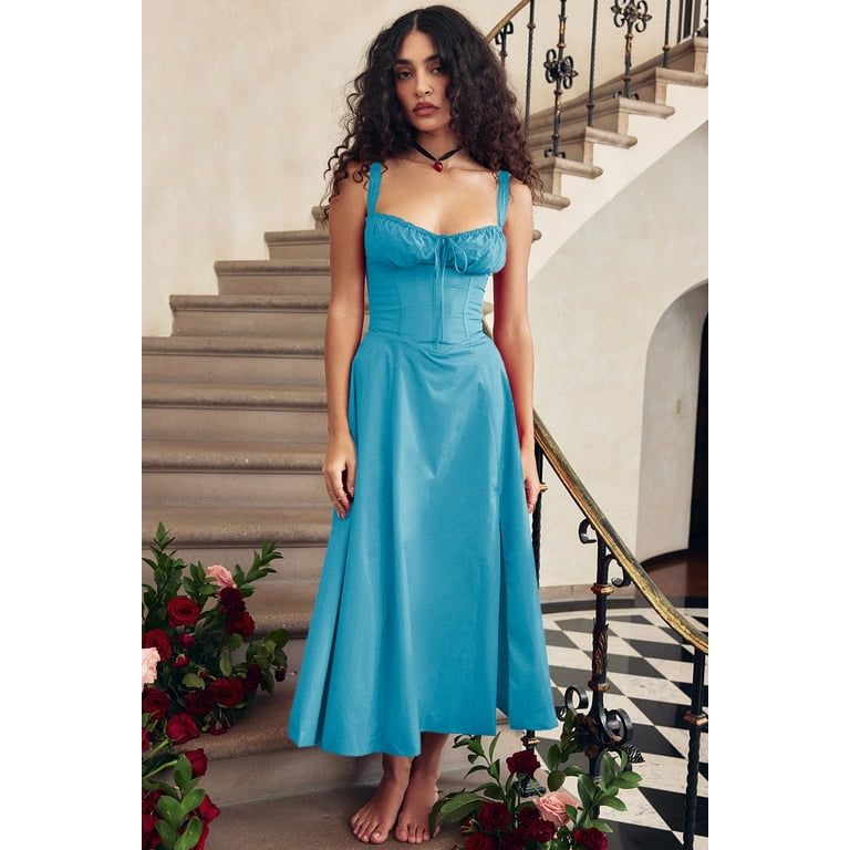 white christmas dresses Victoria Deep V Lace Up Corset Waist Belt Midi Boydcon Dress White – ShopAA