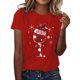 thumbnail image 1 of Gibobby Camiseta Navideña De La Mujer Moda para mujer para tops casuales Camiseta de manga corta con cuello redondo Camiseta holgada con estampado navideño(Rojo,CH), 1 of 5