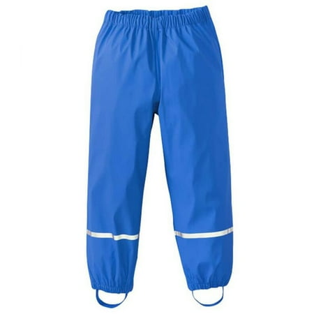 

Yubatuo Boys Girls Reflective Waterproof Rain Pants Lightweight Rainwear Children Kids Blue 98
