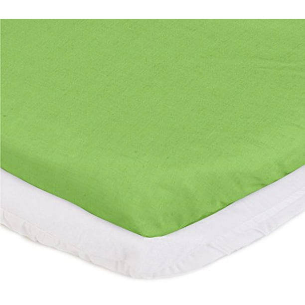 aBaby Cradle Mattress Protector and Sheet Combo, Green Apple, 18" x 36