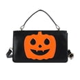 thumbnail image 1 of Sac à Main Citrouille d'Halloween Noir, Sac à Bandoulière en Faux Cuir Suédé, Sangle Réglable, Intérieur Compact, Multiples Compartiments, Design Portable, 1 Pce 0.62 Lb, 1 of 7