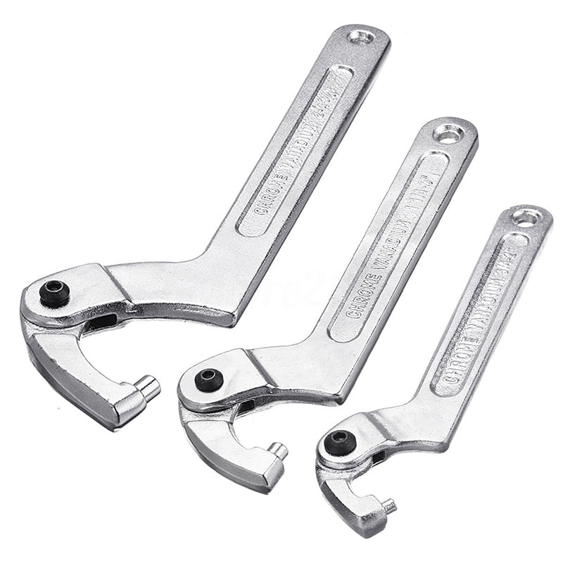 Universal Adjustable 12/" 2/"-4 3//4/" C Type Hook Spanner Wrench Tool Round Head