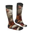 thumbnail image 4 of Lsque Haystack Meditating Cat Printed Crew Socks Men's Women's LightWeight Thin Casual Calf Socks ,Knee High Socks,Cotton Socks, 4 of 9