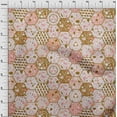 thumbnail image 4 of oneOone Viscose Jersey Brown Fabric Geometrical Hexagon Stone Texture Diy Clothing Quilting Fabric Print Fabric By Yard 60 Inch Wide, 4 of 4