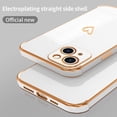 thumbnail image 4 of Compatible with iPhone 11 Case for Women Girls, Cute Love Heart Pattern Electroplated Design Full-Around Soft Slim TPU Protective Bumper Cover for iPhone 11 6.1＂ -White, 4 of 10