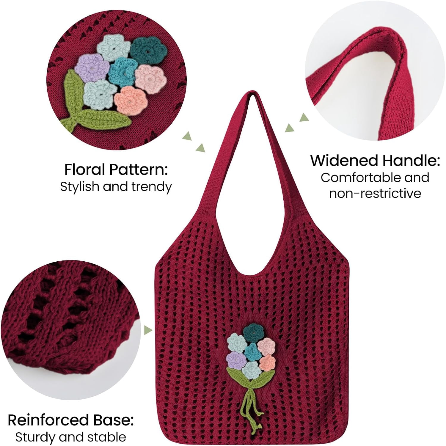 Crochet Mesh Beach Tote Shoulder Handbags Hobo for Women Summer Vacation Shoulder Bag Soft Y2k Purses for Travel