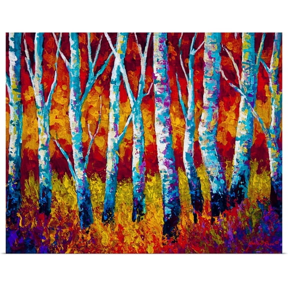 Great BIG Canvas | Rolled Marion Rose Poster Print entitled Chill in the Air Birches