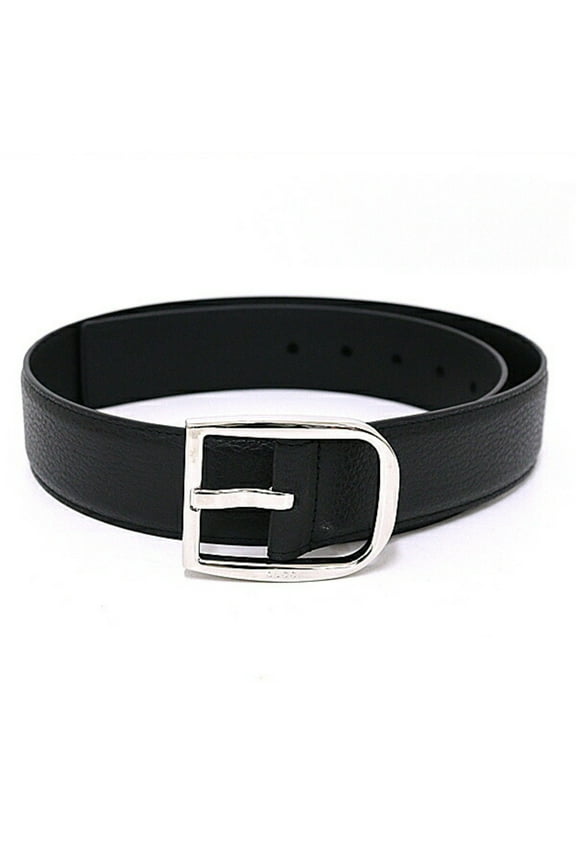 Pre-Owned GUCCI Men's Belt 85/34 Leather 449716 CAO0N Black Unused