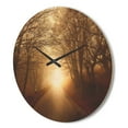 thumbnail image 3 of Designart 'Sunlight Path in Autumn Forest ' Modern Wood Wall Clock, 3 of 5