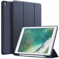 JETech Case for iPad 9.7-Inch (6th/5th Generation, 2018/2017) with Pencil Holder, Slim Tablet Cover with Soft TPU Back, Auto Wake/Sleep (Navy)
