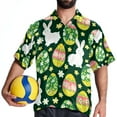 Big and Tall Hawaiian Shirts for Men Women，Easter Egg Bunny Tropical