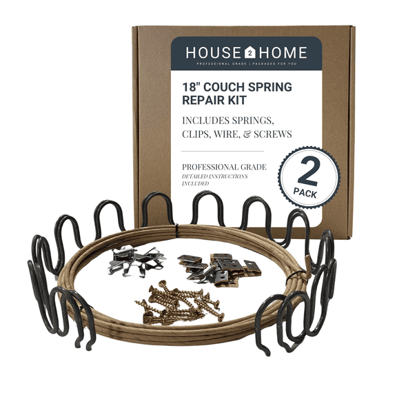 House2Home 18" Sinuous Spring Repair Kit with Stay Wire & Clips, 2-Pack