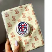 USA 2026 Acrylic Magnetic Phone Grip Holder Stand - American Flag Soccer Shield Design Finger Grip, Phone Accessory