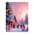 thumbnail image 2 of Manta navideña Manta navideña con pingüinos Manta navideña de invierno Manta informal y suave Manta cálida para la siesta Manta navideña con gorro de Papá Noel (70 x 100 cm), 2 of 7
