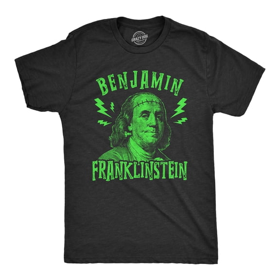 Mens Benjamin Franklinstein T Shirt Funny Halloween Frankenstein Ben Franklin USA Graphic Tee Graphic Tees