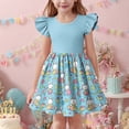 thumbnail image 4 of SELONE Cute Dresses for Girls Easter Ruffle Short Sleeve Dress Crew Neck Midi Sundress Bunny Cute Hoilday Outfits 3-14Y, 4 of 6