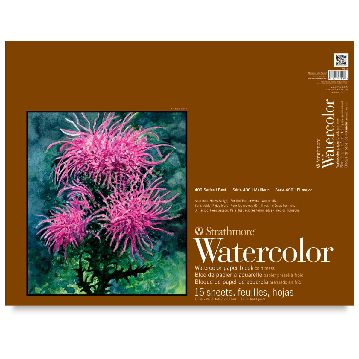 Strathmore Watercolor Paper Block, 400 Series, 18" x 24"
