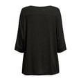 thumbnail image 4 of Womens Summer Shirts Plus Size Batwing Sleeve Versatile Neck Oversized Tshirts for Women Black 2XL, 4 of 7