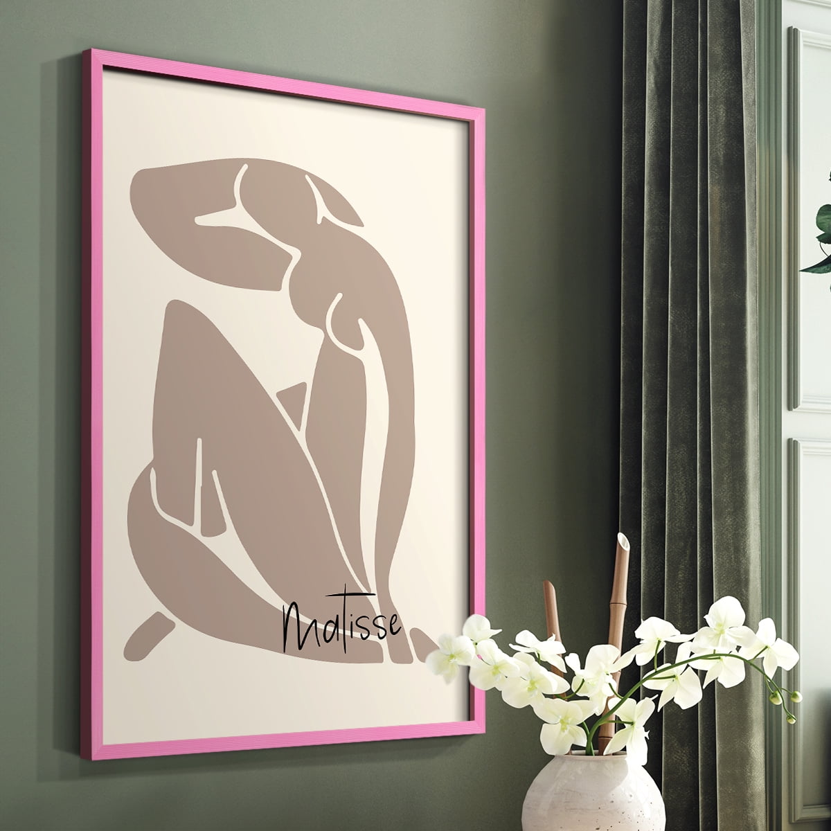 Matisse CCCVIII in Pink Solid Wood 8 x 10 Framed Print