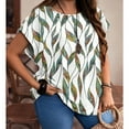 thumbnail image 7 of SOMER Plus Size Women Blouses Crew Neck Short Sleeve Summer Shrit Dressy Casual Tops, 7 of 7