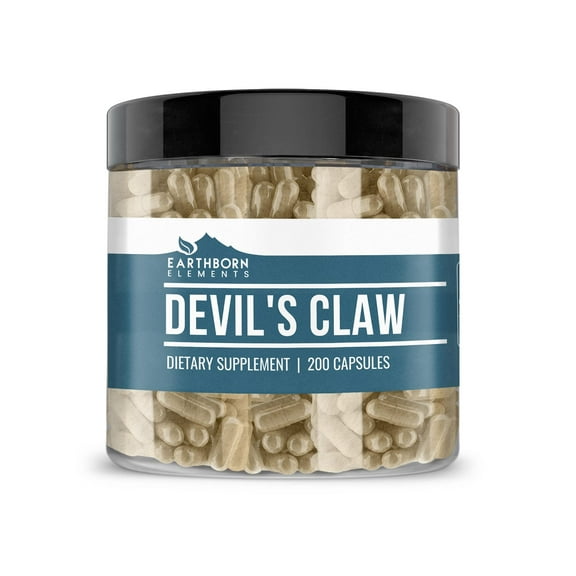 Earthborn Elements Devils Claw Extract 200 Capsules, Pure & Undiluted, No Additives
