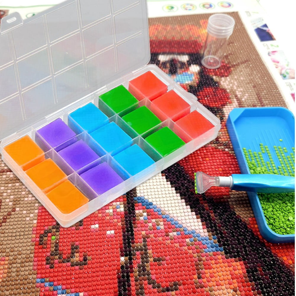LKZQHMC 1 Pcs Diamond Painting Art Wax Refills for Diamond Art Dots Accessories, Colorful DIY Putty Glue and Wax for Diamond Art Embroidery Accessories with Storage Box, 0.98 X 0.98 Inches