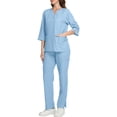 thumbnail image 7 of Minjewel Women's Short Sleeve Round Neck Scrubs for Women Set with Pockets, Breathable Scrub Set for Nurses, Caregivers & Medical Professionals,Light Blue M, 7 of 7