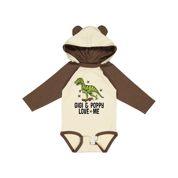 Inktastic Gigi and Poppy Love Me Dinosaur Boys Long Sleeve Baby Bodysuit